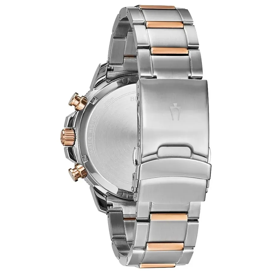 Bulova Marine Star Watch, Silver and Rose Gold-Tone Stainless Steel Bracelet, view 4