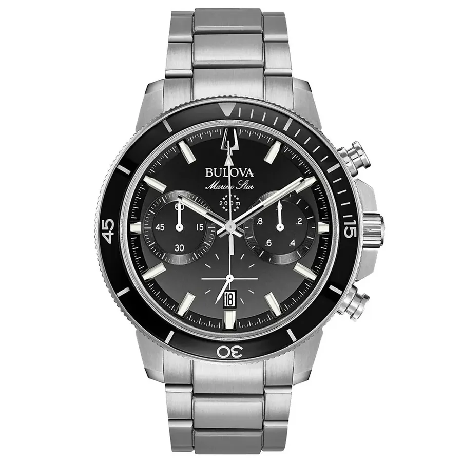 Bulova Marine Star Watch, Stainless Steel Bracelet, front view