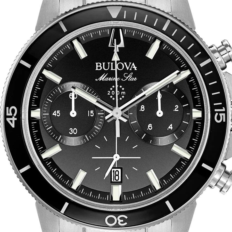 Bulova Marine Star Watch, Stainless Steel Bracelet, view 2