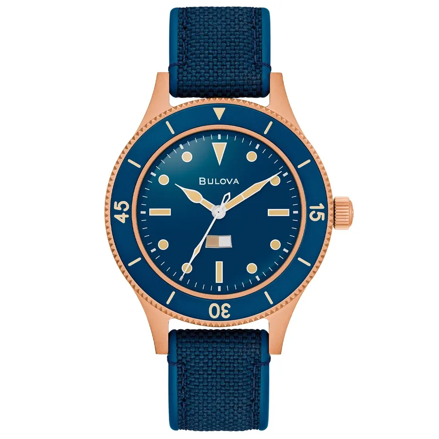 Bulova Mil Ships 41mm Automatic Blue Dial, front view