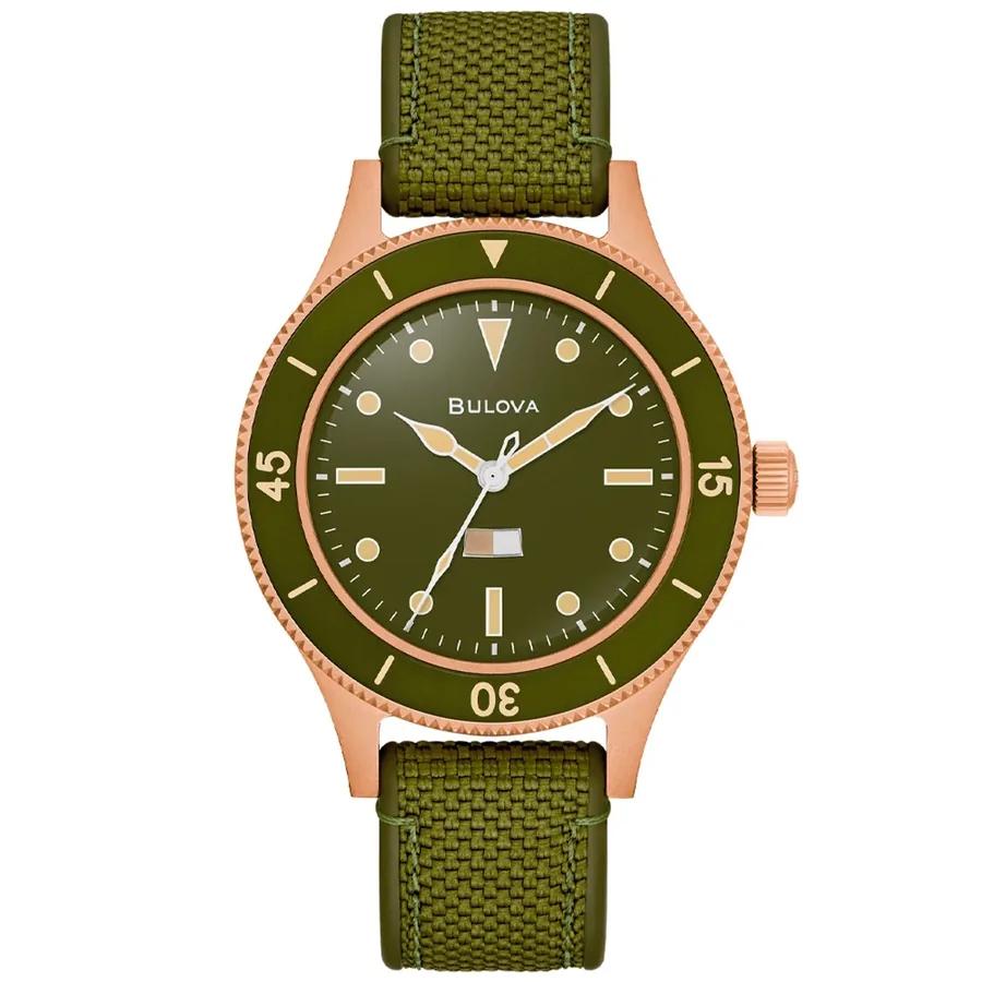 Bulova Mil Ships 41mm Green Dial, front view