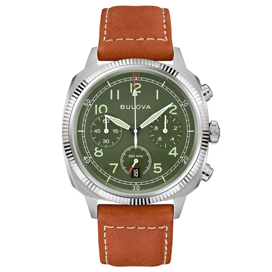 Bulova Military 42.5mm Chronograph Green Dial, front view