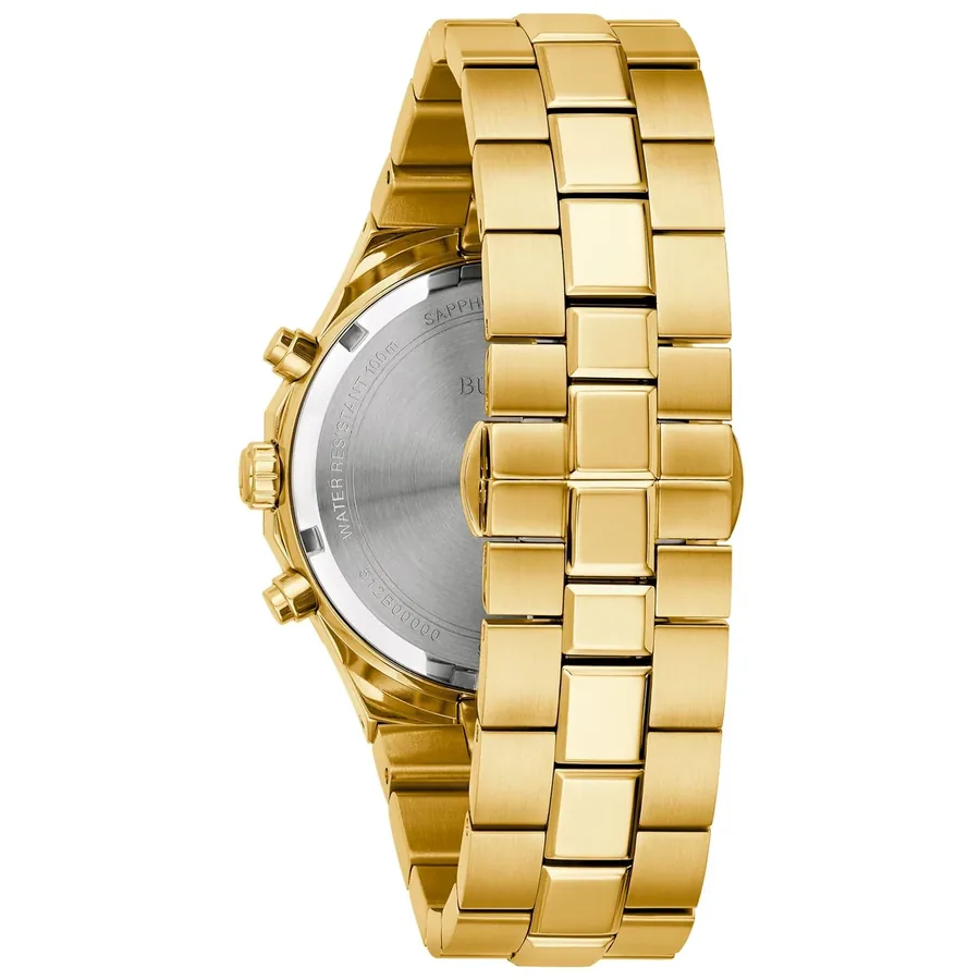 Bulova Prestige 40mm Chronograph White Dial, Gold-Tone Stainless Steel Bracelet, Ref. 97B232, view 3