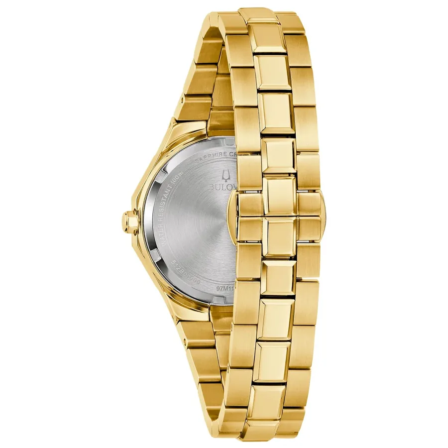Bulova Prestige 40mm Chronograph White Dial, Gold-Tone Stainless Steel Bracelet, Ref. 97M119, view 4