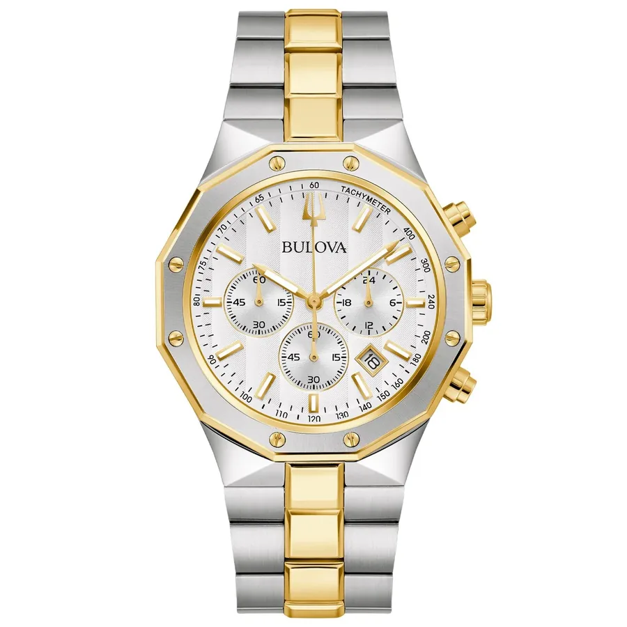 Bulova Prestige 40mm Chronograph White Dial, front view