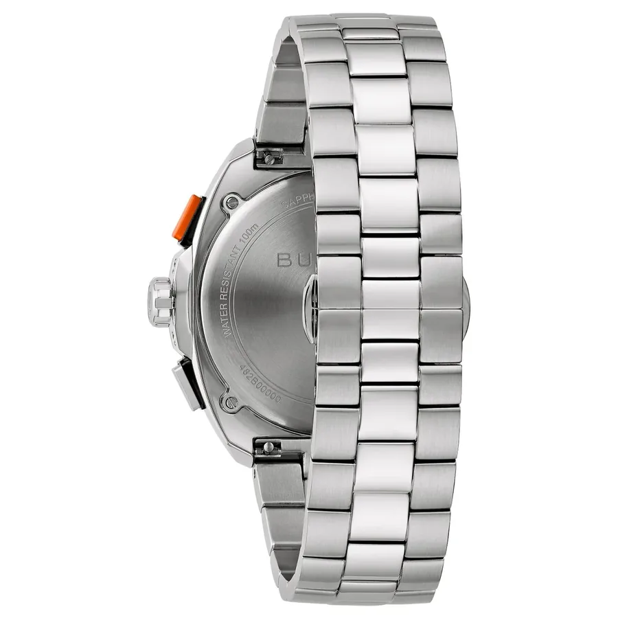 Bulova Racer 42mm Chronograph Blue Dial, Silver-Tone Stainless Steel Bracelet, Ref. 98B432, view 4