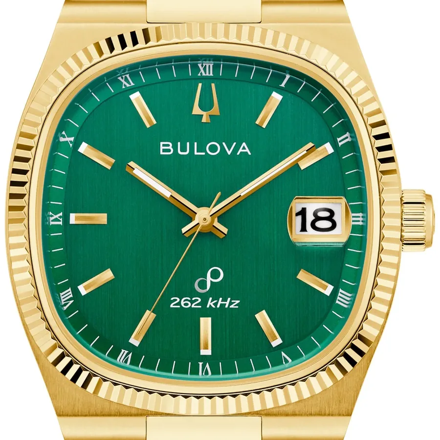 Bulova Super Seville 38mm Green Dial, Gold-Tone Stainless Steel Bracelet, Ref. 97B237, view 3