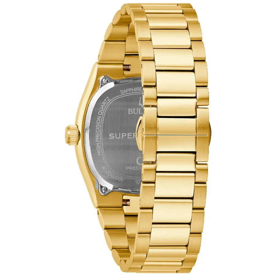Bulova Super Seville 38mm Green Dial, Gold-Tone Stainless Steel Bracelet, Ref. 97B237, view 5