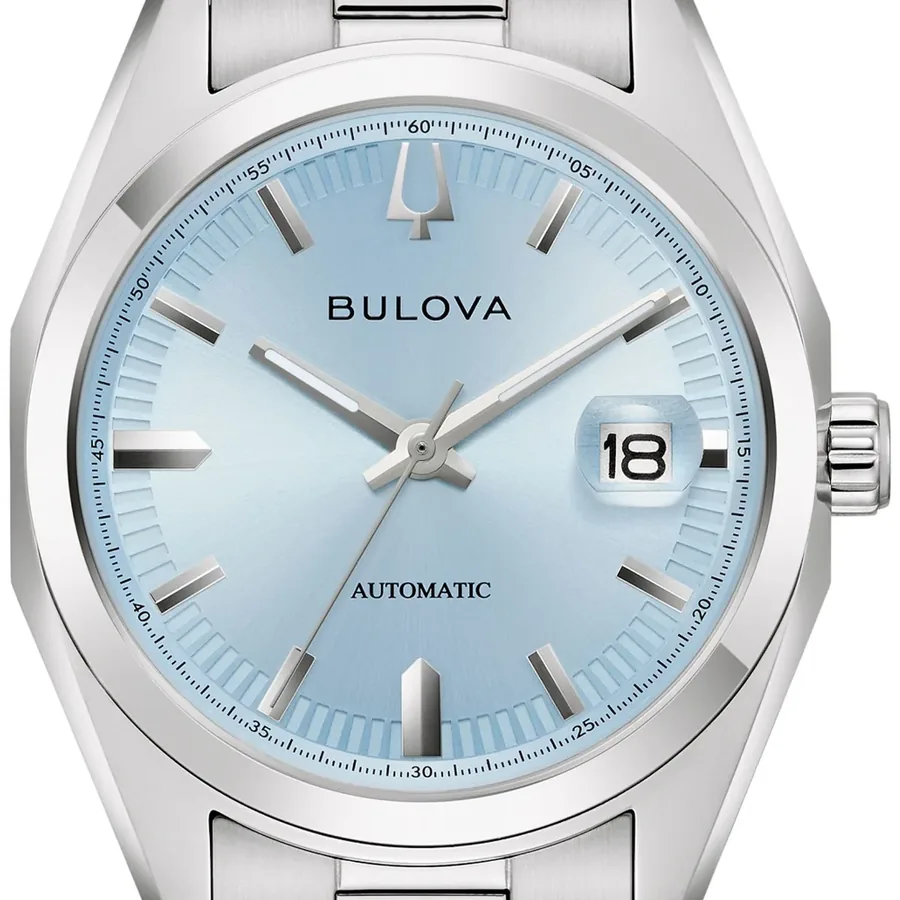 Bulova Surveyor 39mm Automatic Blue Dial, Silver-Tone Stainless Steel Bracelet, Ref. 96B469, view 3