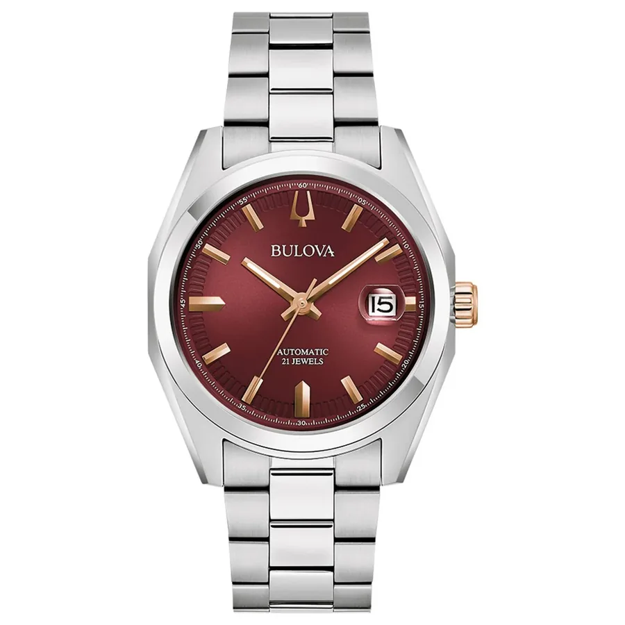 Bulova Surveyor 39mm Automatic Red Dial, front view