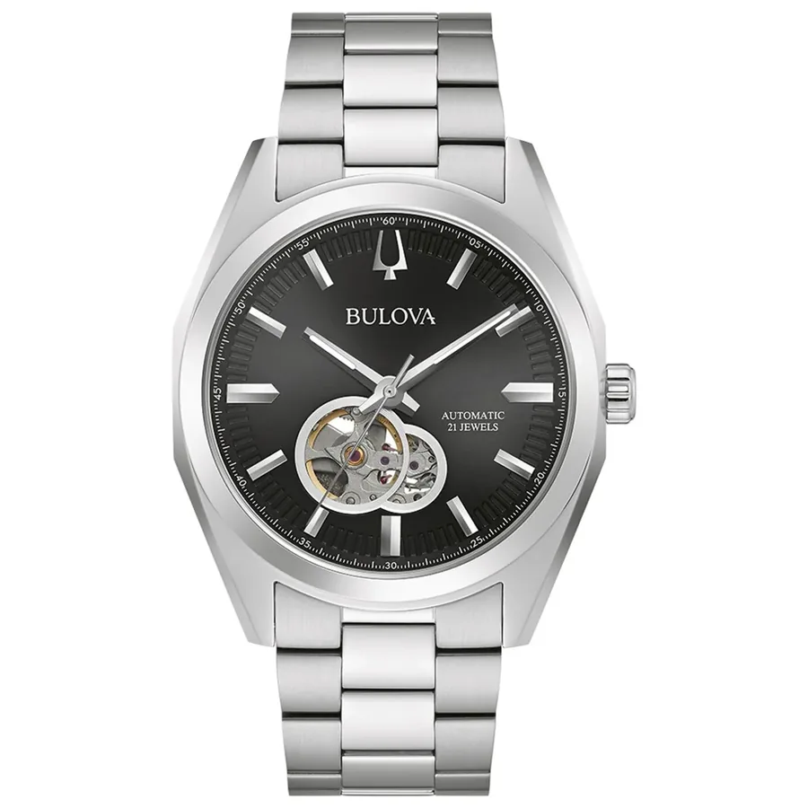 Bulova Surveyor 42mm Automatic Black Dial, front view