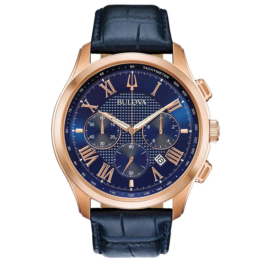 Bulova Wilton 46mm Chronograph Blue Dial, front view