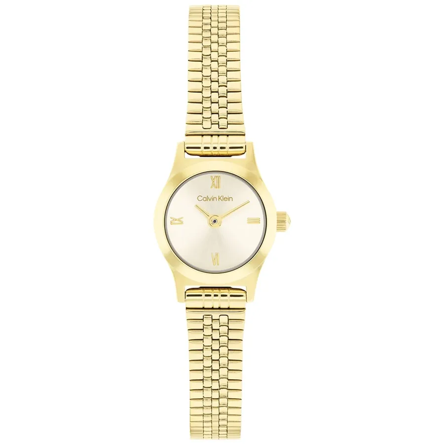Calvin Klein CK Contemporary 18mm Green Dial, Gold-Tone Stainless Steel Bracelet, front view