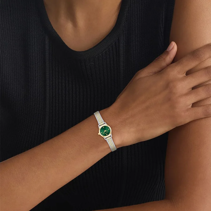 Calvin Klein CK Contemporary 18mm Green Dial, Silver and Gold-Tone Stainless Steel Bracelet, view 2