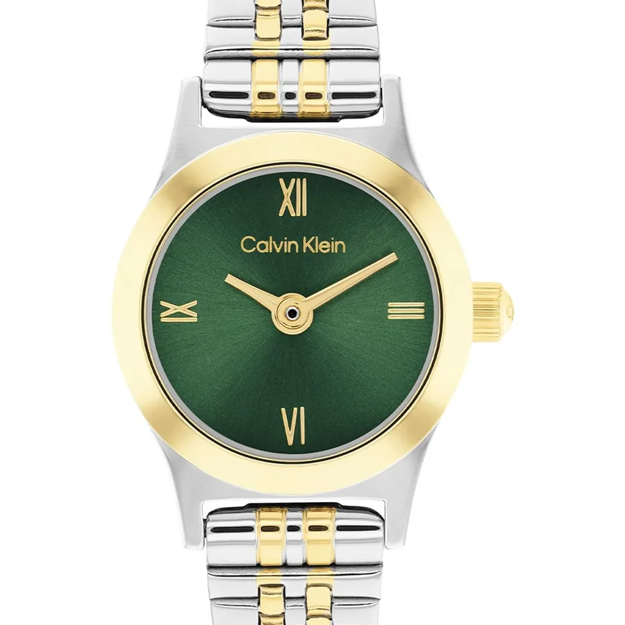 Calvin Klein CK Contemporary 18mm Green Dial, Silver and Gold-Tone Stainless Steel Bracelet, view 3