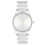 Silvery white dial / Silver-tone