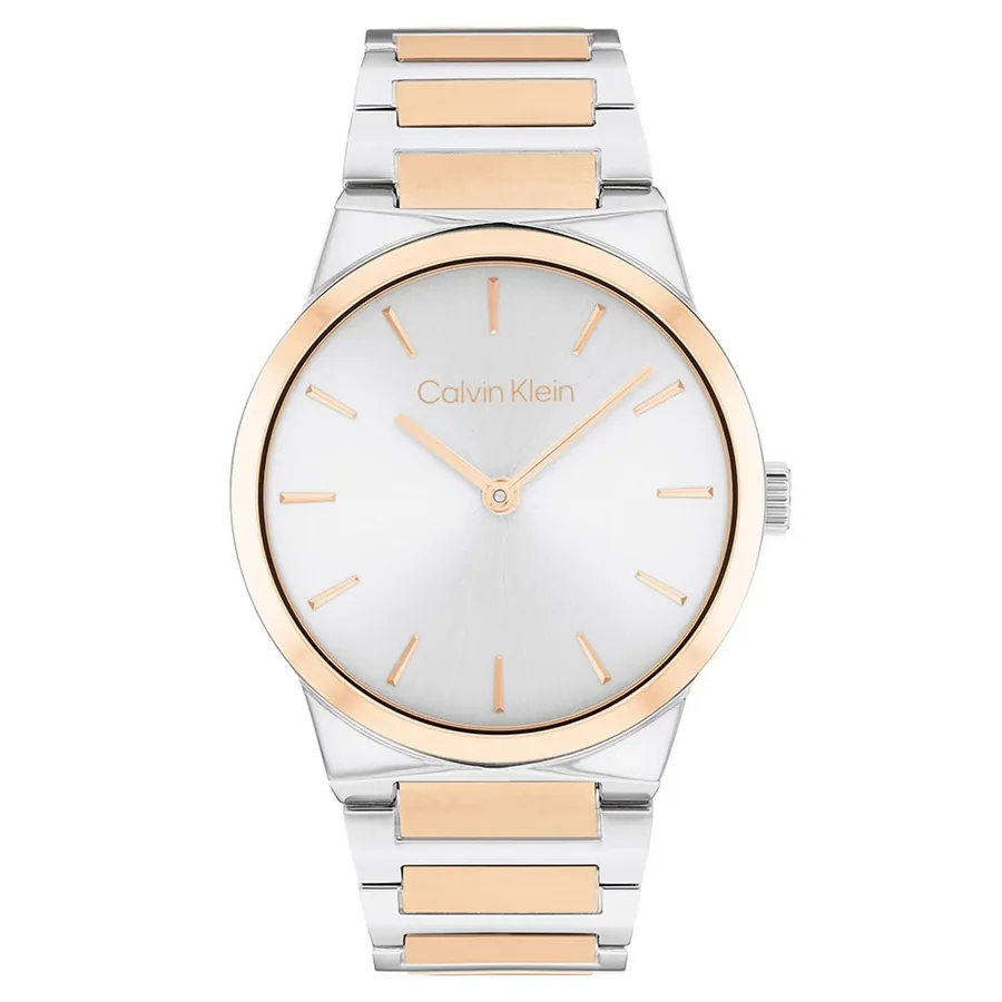 Calvin Klein CK Linear Elegance 36mm Silvery White Dial, front view