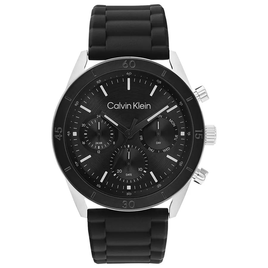 Calvin Klein CK Performance 43mm Black Dial, Black Rubber Strap, Ref. 25200559, front view