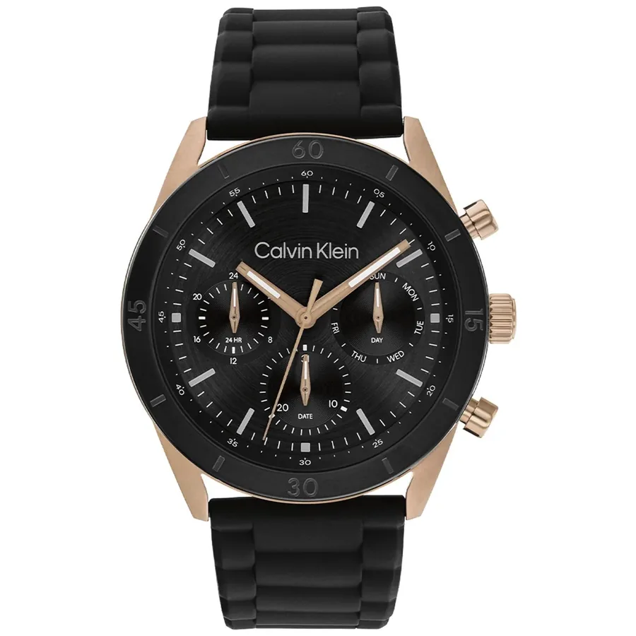Calvin Klein CK Performance 43mm Black Dial, Black Rubber Strap, Ref. 25200567, front view