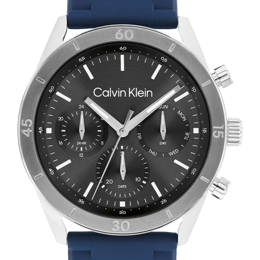 Calvin Klein CK Performance 43mm Black Dial, Blue Rubber Strap, view 3