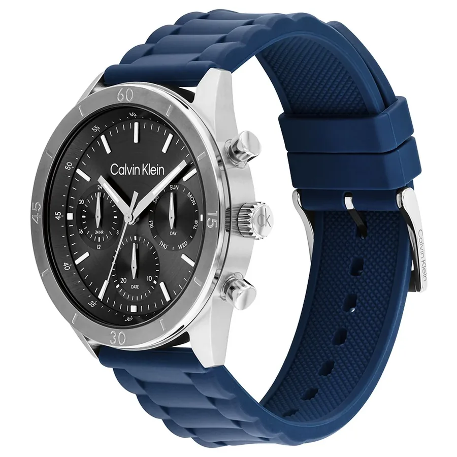 Calvin Klein CK Performance 43mm Black Dial, Blue Rubber Strap, view 4