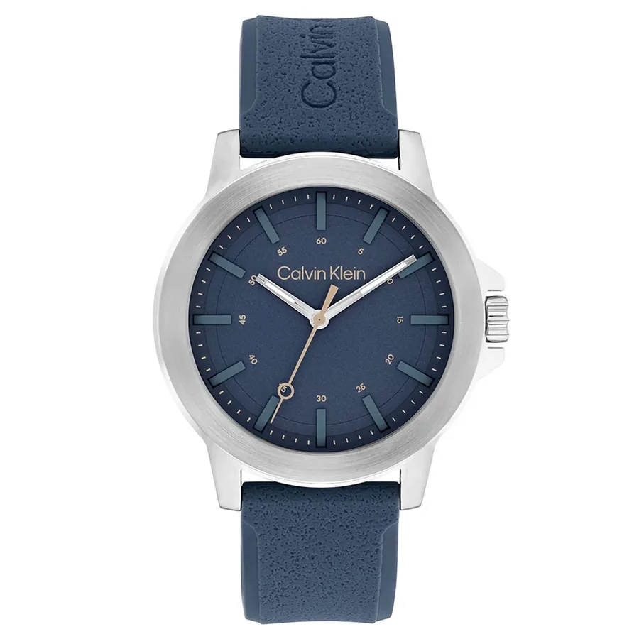 Calvin Klein CK Reset 42mm Blue Dial, Blue Rubber Strap, front view