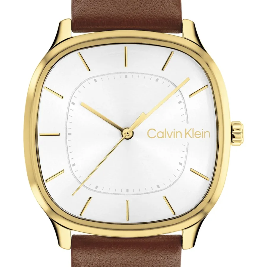 Calvin Klein CK Shape 37mm Black Dial, Brown Leather Strap, view 2