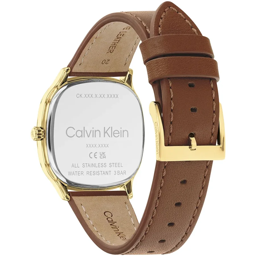 Calvin Klein CK Shape 37mm Black Dial, Brown Leather Strap, view 4