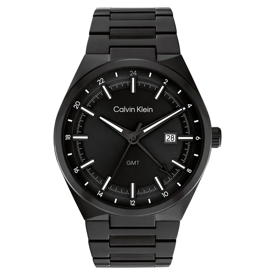 Calvin Klein Distinguish GMT 44mm Black Dial, front view