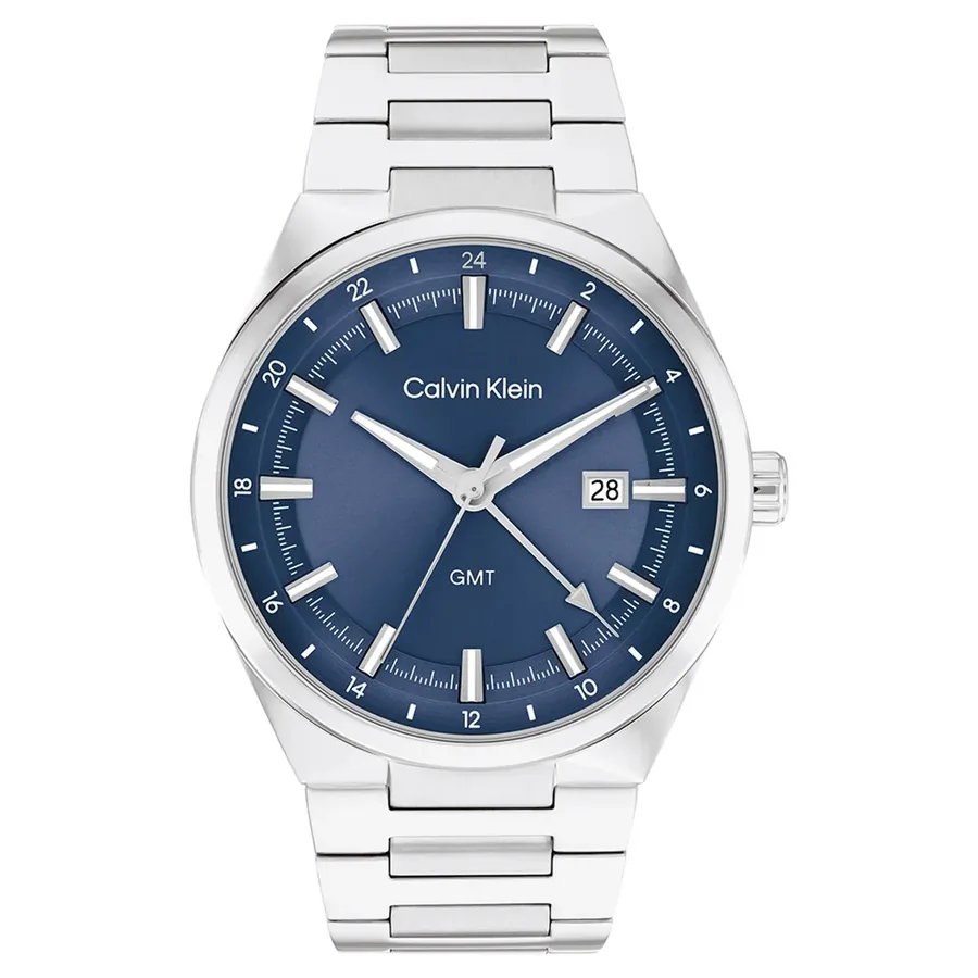 Calvin Klein Distinguish GMT 44mm Blue Dial, front view