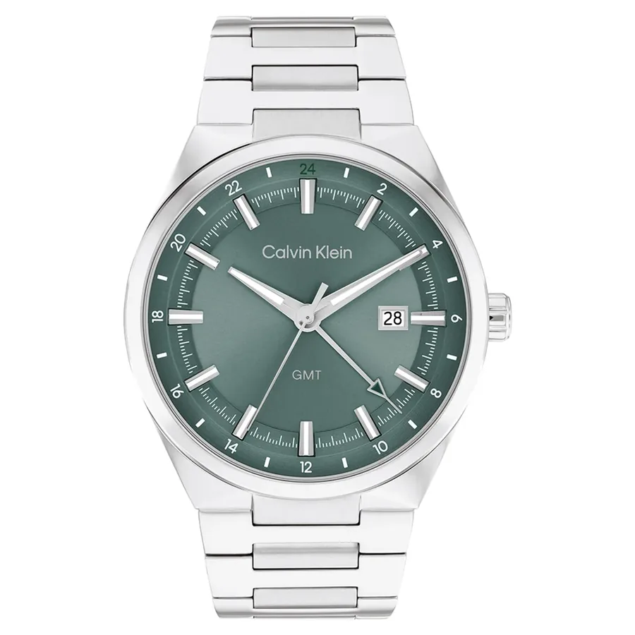 Calvin Klein Distinguish GMT 44mm Green Dial, front view