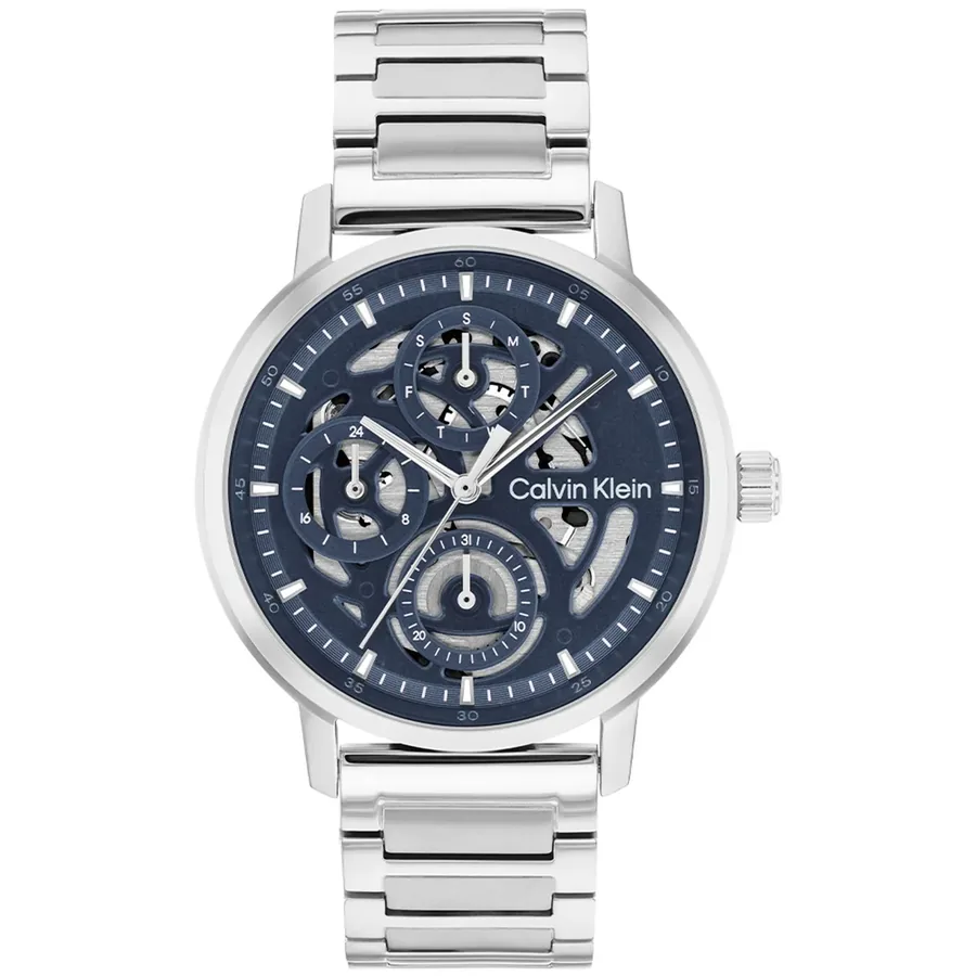 Calvin Klein Gauge 41mm Blue Dial, Silver-Tone Stainless Steel Bracelet, front view