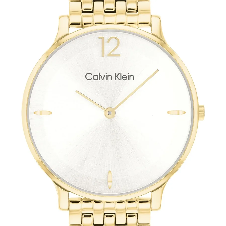 Calvin Klein Luxe 34mm White Dial, Gold-Tone Stainless Steel Bracelet, view 3