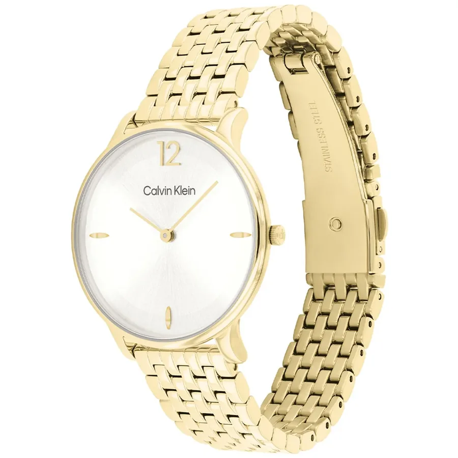Calvin Klein Luxe 34mm White Dial, Gold-Tone Stainless Steel Bracelet, view 4