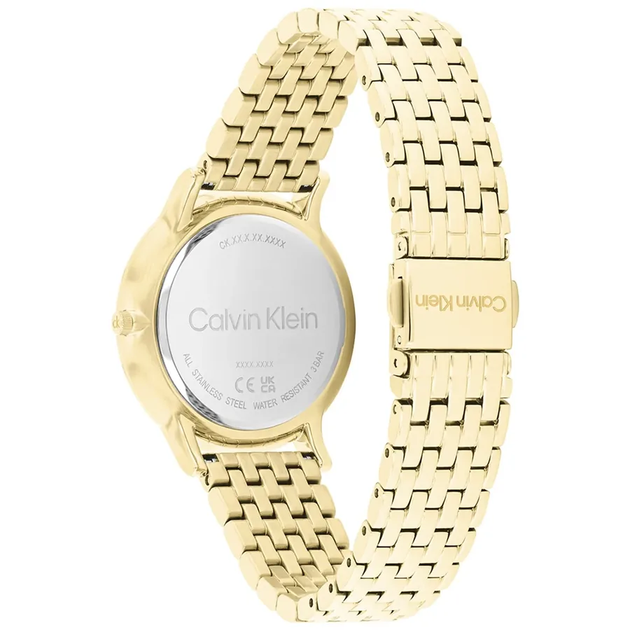 Calvin Klein Luxe 34mm White Dial, Gold-Tone Stainless Steel Bracelet, view 5