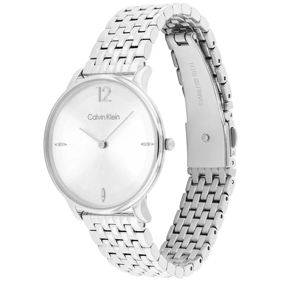 Calvin Klein Luxe 34mm White Dial, Silver-Tone Stainless Steel Bracelet, view 4