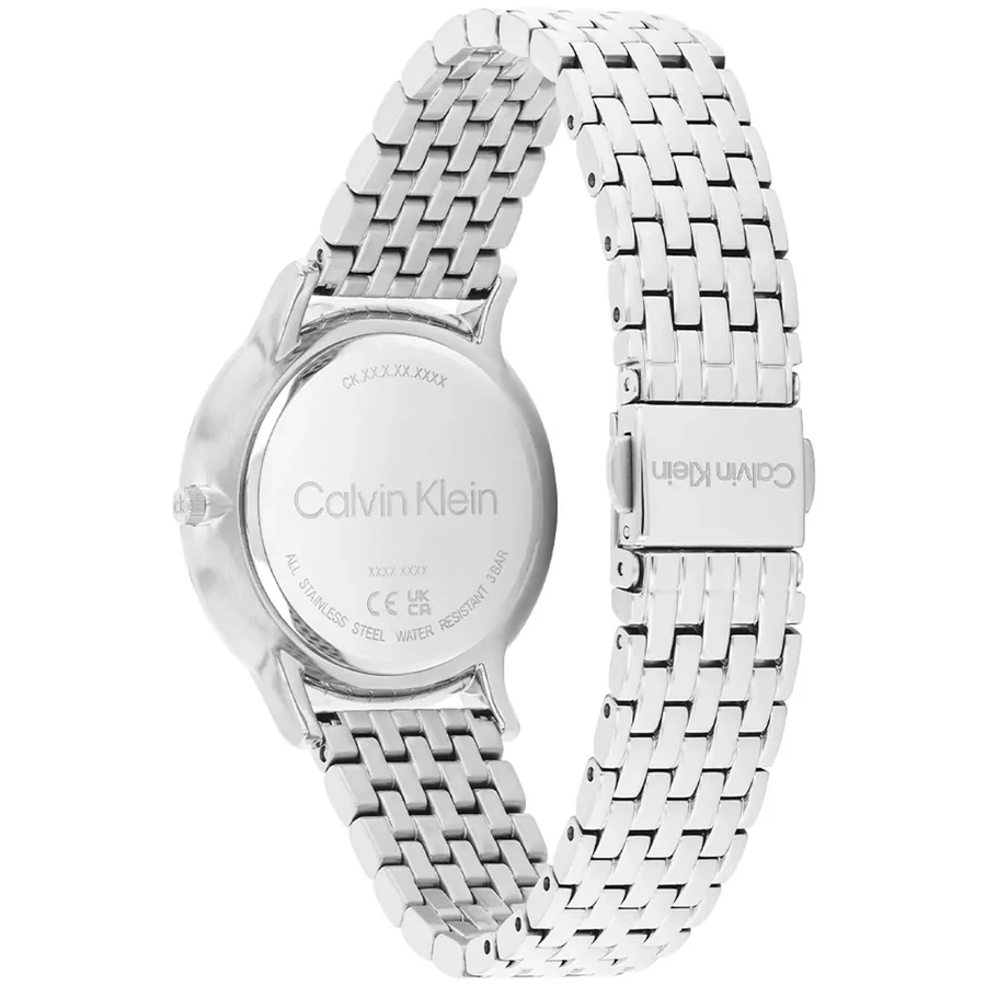 Calvin Klein Luxe 34mm White Dial, Silver-Tone Stainless Steel Bracelet, view 5