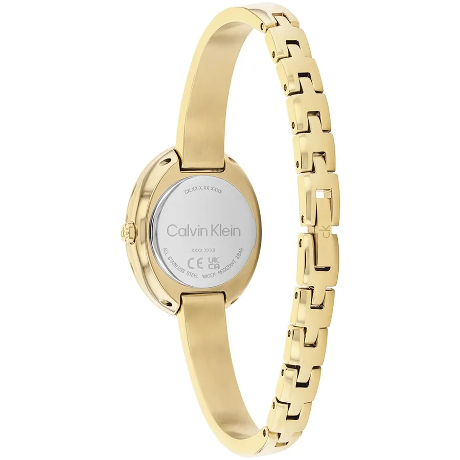 Calvin Klein Twisted Bezel 24mm Green Dial, Gold-Tone Stainless Steel Bracelet, Ref. 25100203, view 5