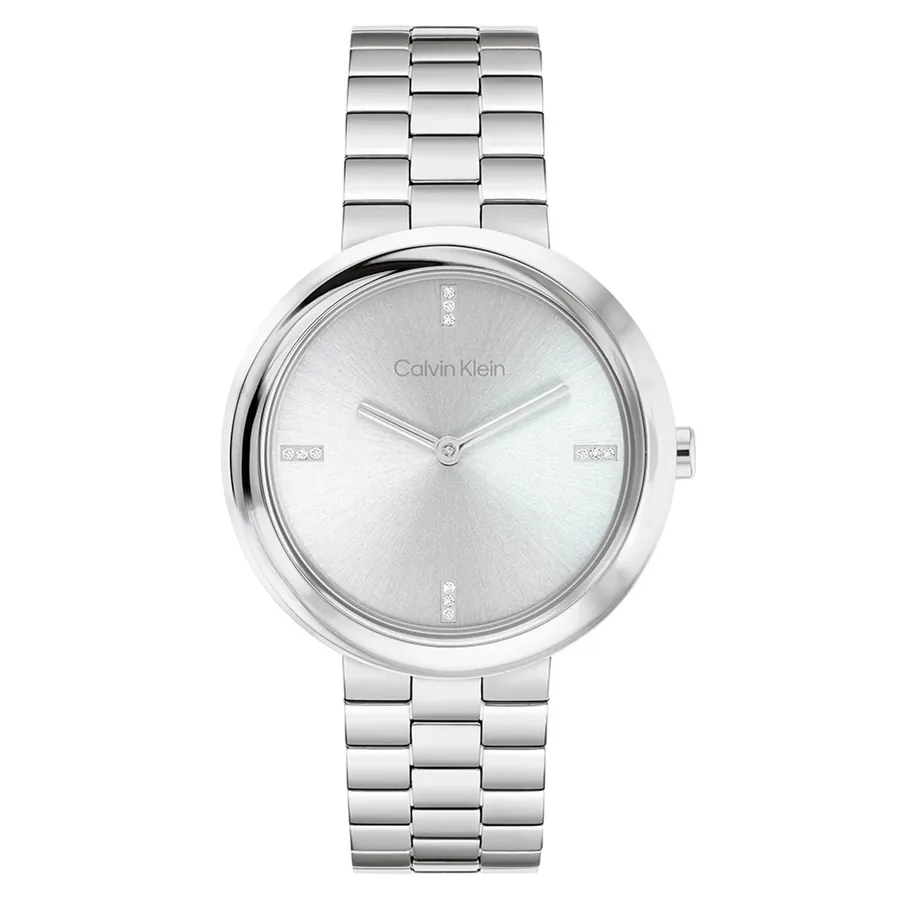 Calvin Klein Twisted Bezel 34mm Silver Dial, front view
