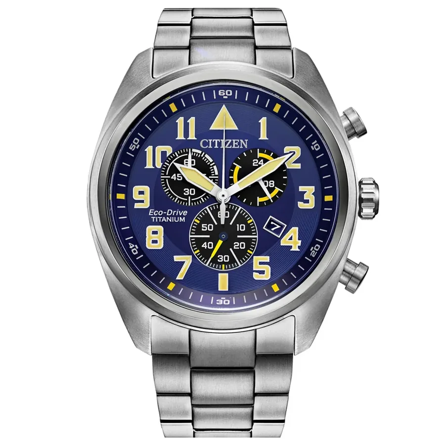 Citizen Garrison 44mm Chronograph Blue Dial, front view