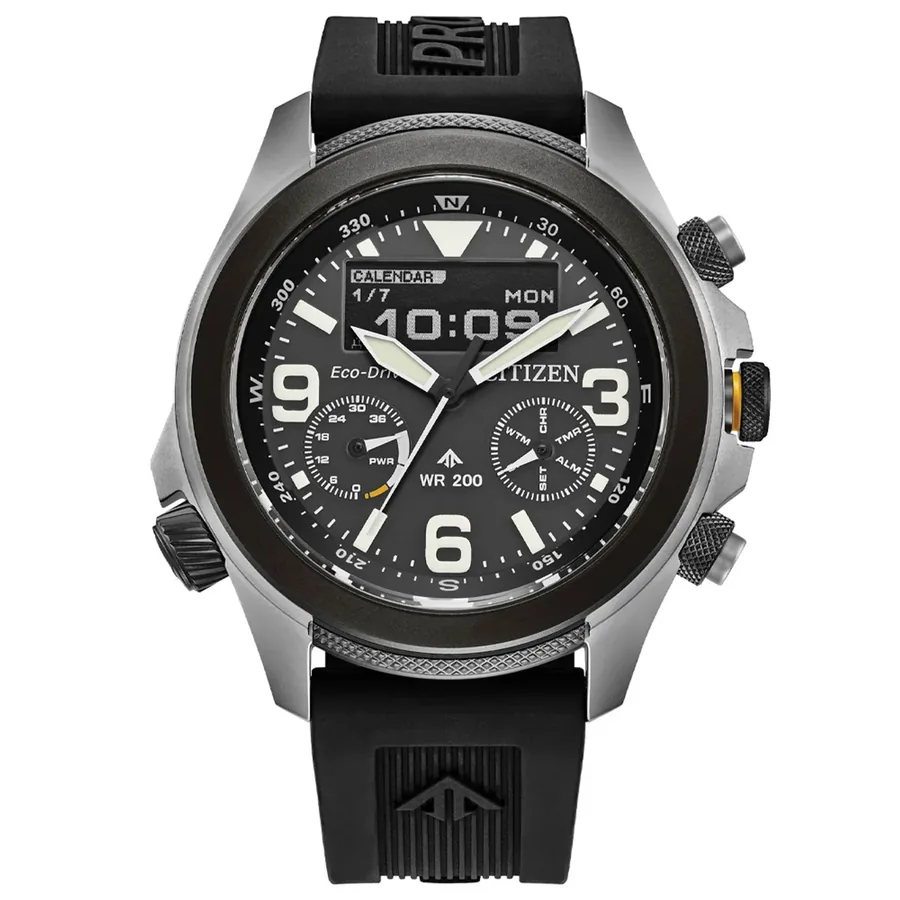 Citizen Promaster Land 43mm Chronograph Black Dial, front view