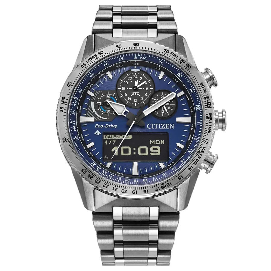 Citizen Skyhawk 45mm Chronograph Blue Dial, front view