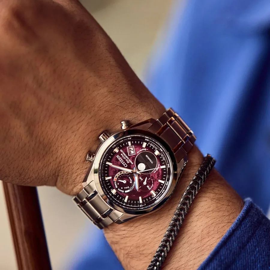 Citizen Tsuki-Yomi 43mm Chronograph Purple Dial, view 2