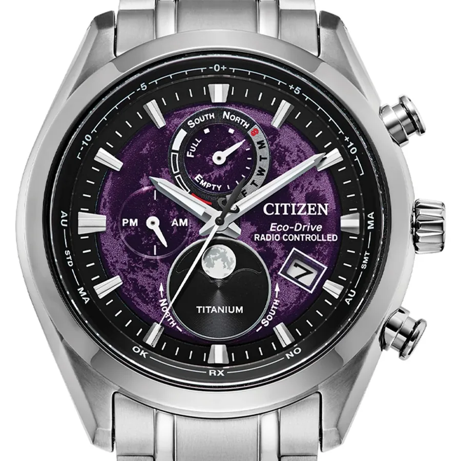 Citizen Tsuki-Yomi 43mm Chronograph Purple Dial, view 3