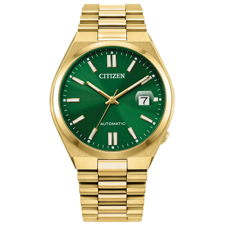 Citizen Tsuyosa 40mm Automatic Green Dial, Silver and Gold-Tone Stainless Steel Bracelet, Ref. NJ0152-51X, front view