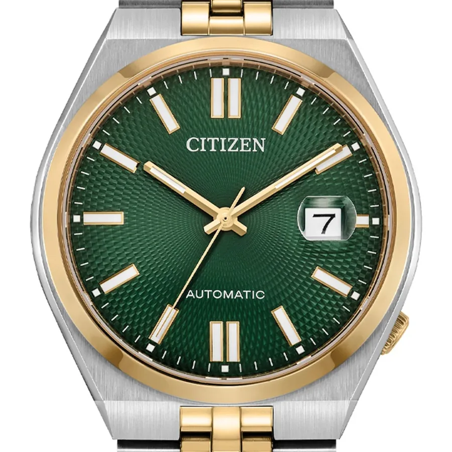 Citizen Tsuyosa 40mm Automatic Green Dial, Silver and Gold-Tone Stainless Steel Bracelet, Ref. NK0024-54X, view 2