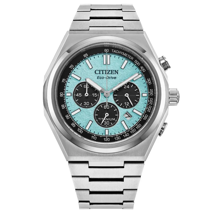 Citizen Zenshin 39mm Chronograph Blue Dial, front view