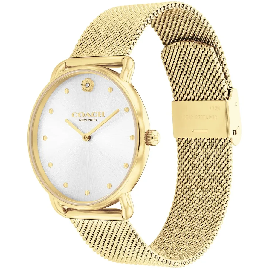 Coach Elliot 36mm White Dial, Gold-Tone Stainless Steel Bracelet, view 4