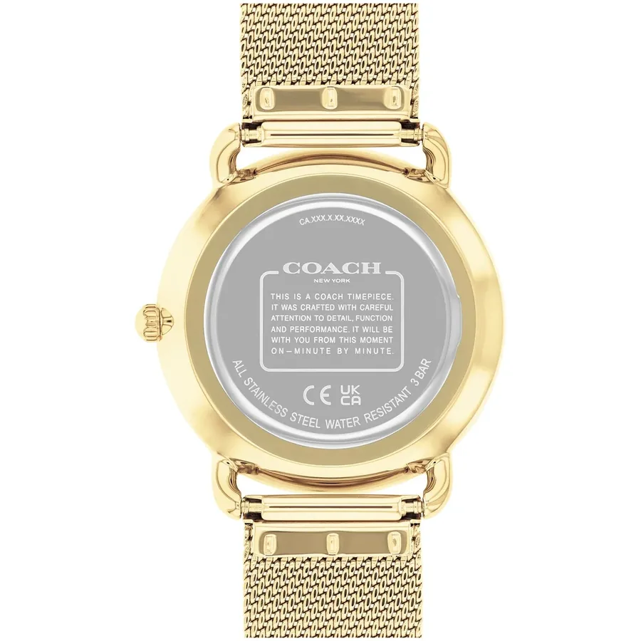 Coach Elliot 36mm White Dial, Gold-Tone Stainless Steel Bracelet, view 5