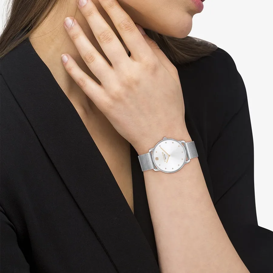 Coach Elliot 36mm White Dial, Silver-Tone Stainless Steel Bracelet, view 2